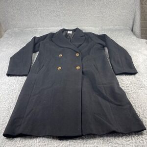 GAP Black Double Breasted Wool Blend Coat Size L